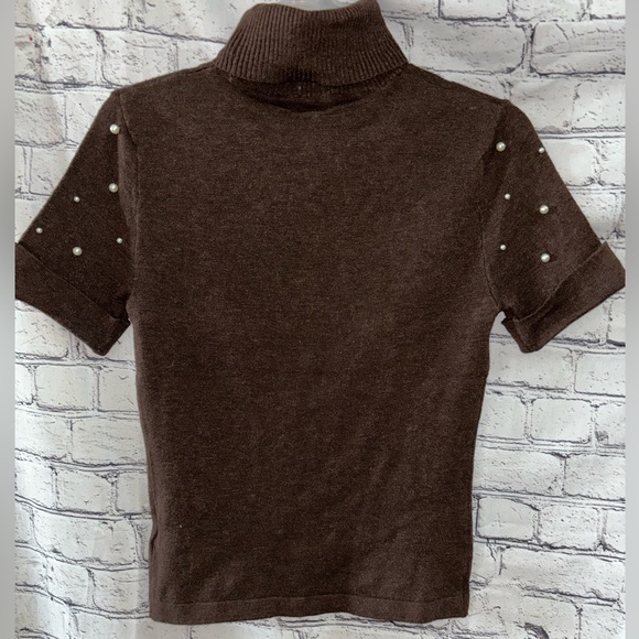 Bebe Brown Sweater Turtle Neck Shirt - Picture 3 of 8